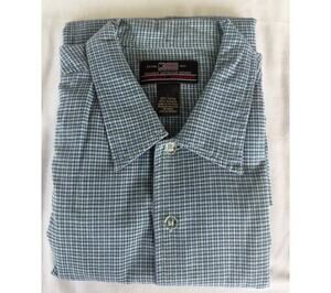 Outdoor 100%Cotton Fisherman Lumberjack Colo Wear Men's Blue/Green Plaid  L
